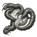 two scorpions chasing each other ying yang symbol tattoo design idea