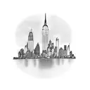 New York skyline tattoo design idea
