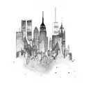 New York skyline tattoo design idea