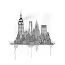 New York skyline tattoo design idea