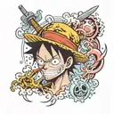 luffy one piece tattoo design idea