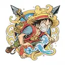luffy one piece tattoo design idea
