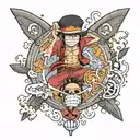 luffy one piece tattoo design idea