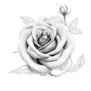 caduceus with rose vines tattoo design idea