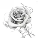 caduceus with rose vines tattoo design idea