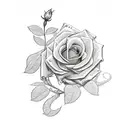 caduceus with rose vines tattoo design idea