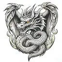shoulder and chest tattoo dragon head on chest with tail curled around shoulder  tattoo design idea