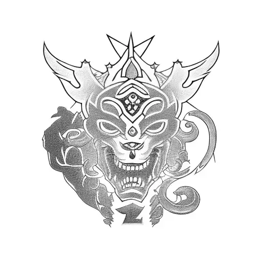 A blackwork tattoo featuring a Muay Thai fighter surrounded by iconic symbols from the client's favorite games and manga tattoo design idea