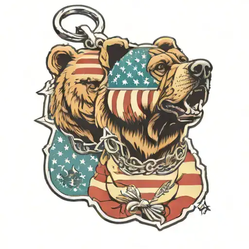 American Flag dog tags bears Army tattoo design idea