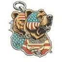 American Flag dog tags bears Army tattoo design idea