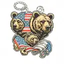 American Flag dog tags bears Army tattoo design idea
