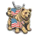 American Flag dog tags bears Army tattoo design idea