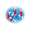 Three koi fish with flowers tattoo design idea