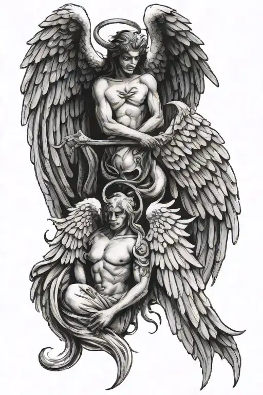 Angel and Devil wings, Dns tattoo design idea
