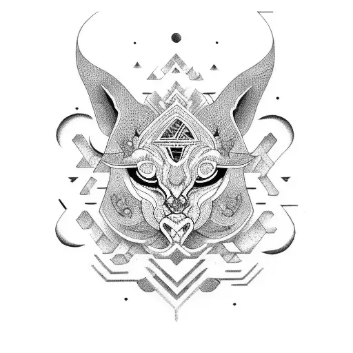 Darkest before dawn in lao script with geometric pattern tattoo design idea