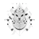 Darkest before dawn in lao script with geometric pattern tattoo design idea