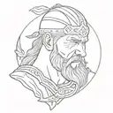 viking ragnar lothbrok fine drawing tattoo design idea