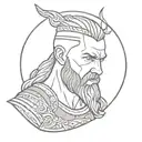 viking ragnar lothbrok fine drawing tattoo design idea