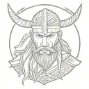 viking ragnar lothbrok fine drawing tattoo design idea