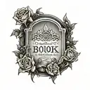 gravestone engraved with name tattoo design idea