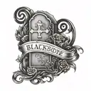 gravestone engraved with name tattoo design idea