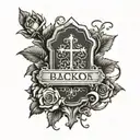 gravestone engraved with name tattoo design idea