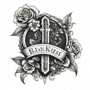 gravestone engraved with name tattoo design idea