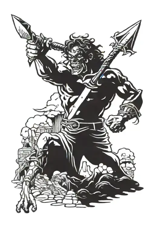 david vs goliath goosebumps books comics tattoo design idea