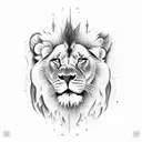 jesus with lion tattoo design idea