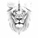 jesus with lion tattoo design idea
