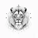 jesus with lion tattoo design idea