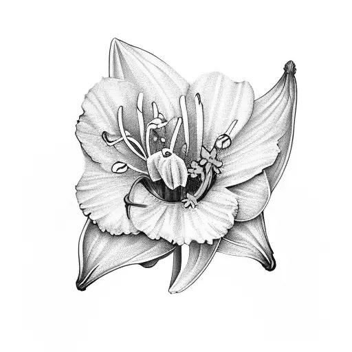 daffodil, Lilly of the valley, honeysuckle, poppy flower, chrysanthemum, snow drop tattoo design idea