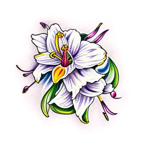 daffodil, Lilly of the valley, honeysuckle, poppy flower, chrysanthemum, snow drop tattoo design idea