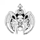 Black African Woman Angel  tattoo design idea