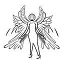 Black African Woman Angel  tattoo design idea