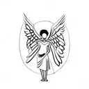 Black African Woman Angel  tattoo design idea