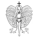 Black African Woman Angel  tattoo design idea