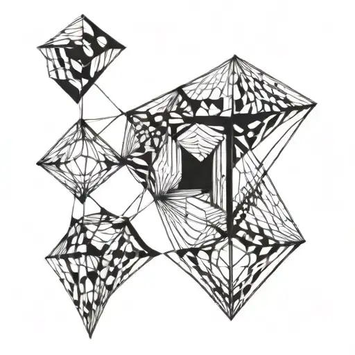 A geometric pattern inspired by civil engineering structures and psychedelic visuals tattoo design idea