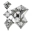 A geometric pattern inspired by civil engineering structures and psychedelic visuals tattoo design idea