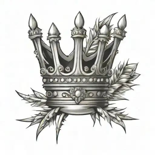 crown of spikes with the B of Real Betis Balompié tattoo design idea