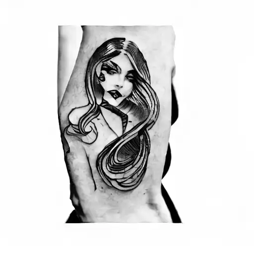 a tattoo of a woman and a demon more lust and passion tattoo design idea