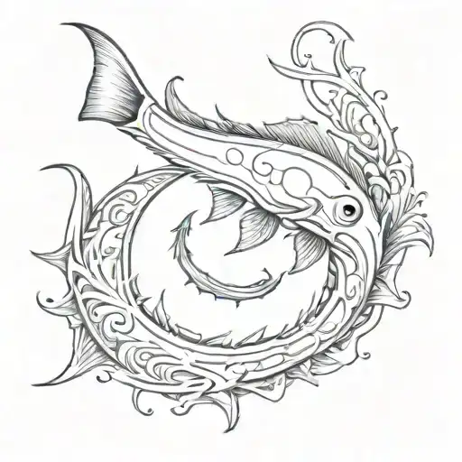 fish hook  tattoo design idea