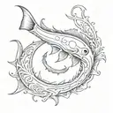 fish hook  tattoo design idea
