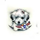cavachon dog smoking joint tattoo design idea