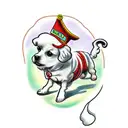 cavachon dog smoking joint tattoo design idea