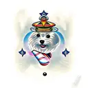 cavachon dog smoking joint tattoo design idea