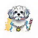 cavachon dog smoking joint tattoo design idea