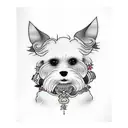 cavachon dog smoking joint tattoo design idea