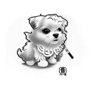cavachon dog smoking joint tattoo design idea