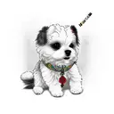 cavachon dog smoking joint tattoo design idea